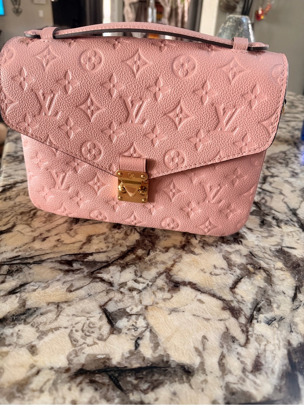 Louis Vuitton Pochette Métis Pink Monogram Empreinte Leather Crossbody Bag